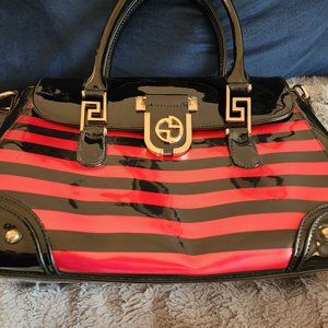 Vibrant Red and Black Patent Purse